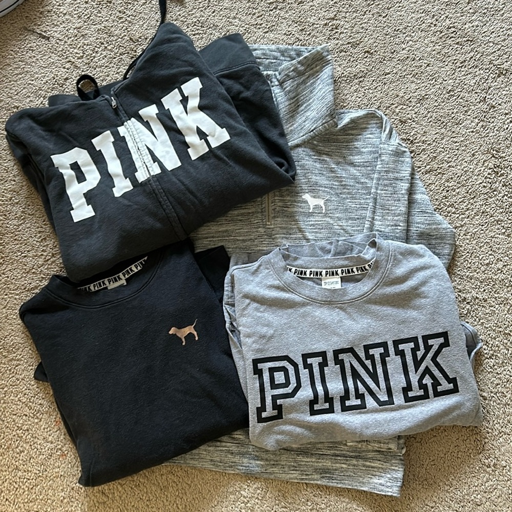 4 Victoria secret pink sweatshirts